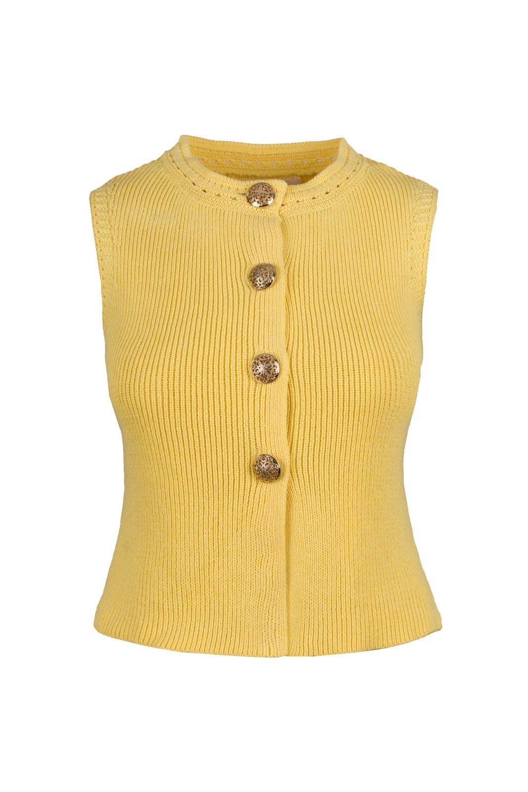 GOLD BUTTONED KNIT TOP