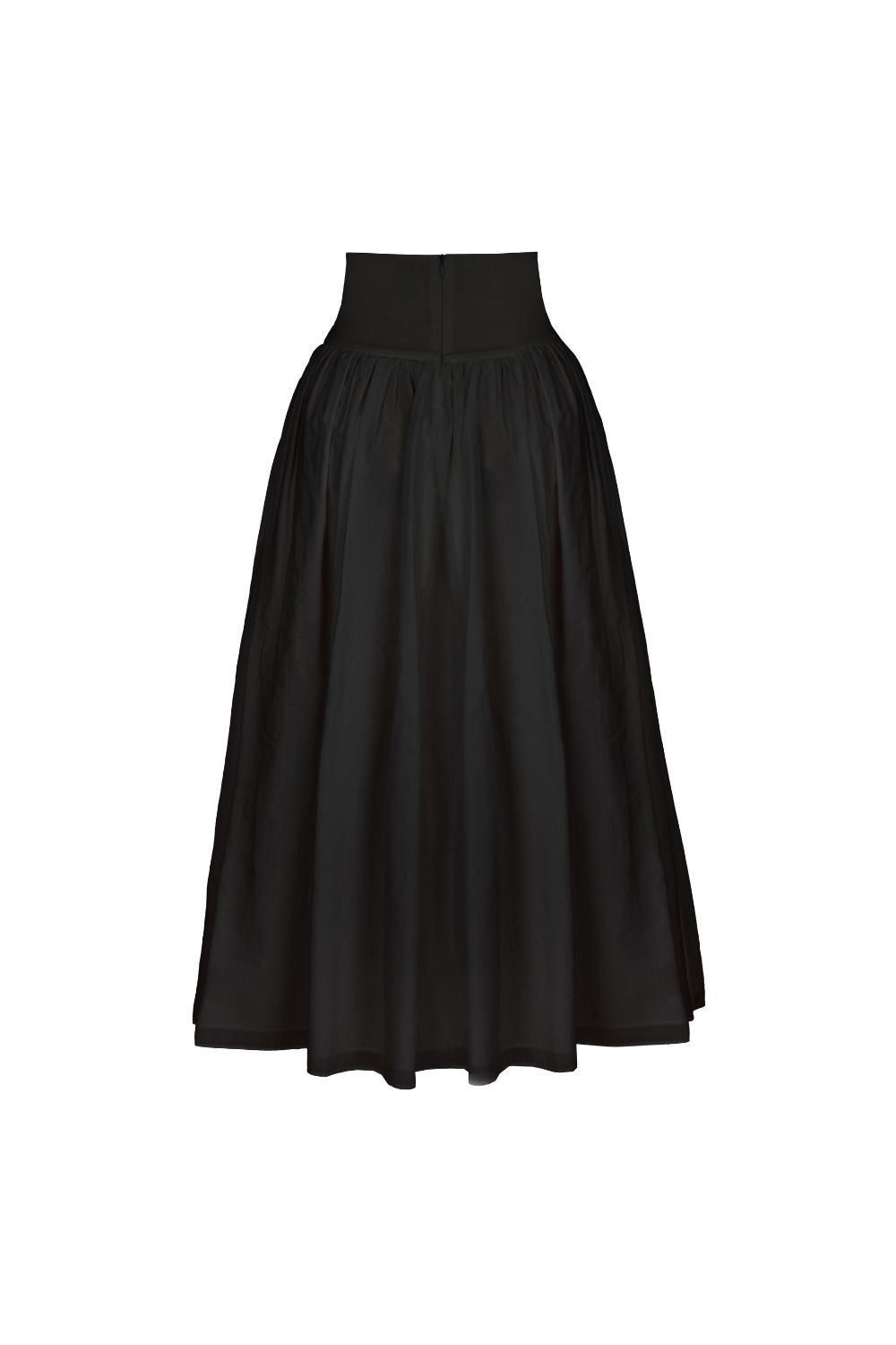 Poplin High-Waisted Midi Skirt