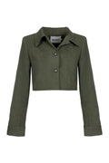 Velvet Crop Jacket Khaki