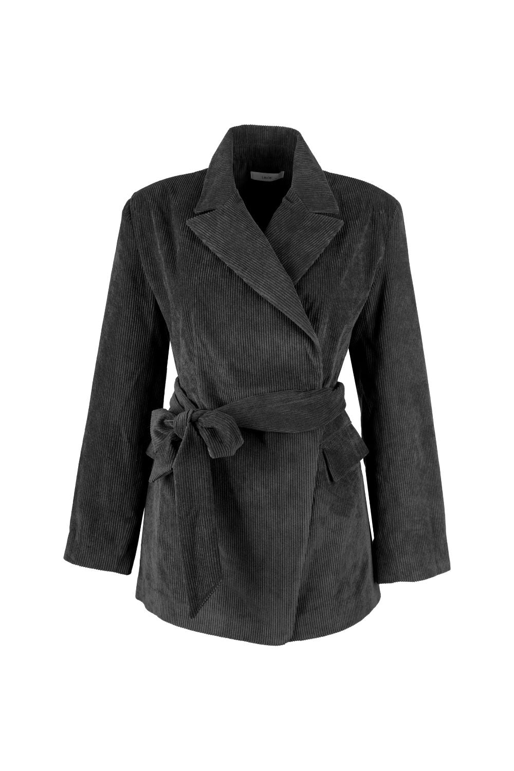 Ribbed Velvet Belted Waist Jacket