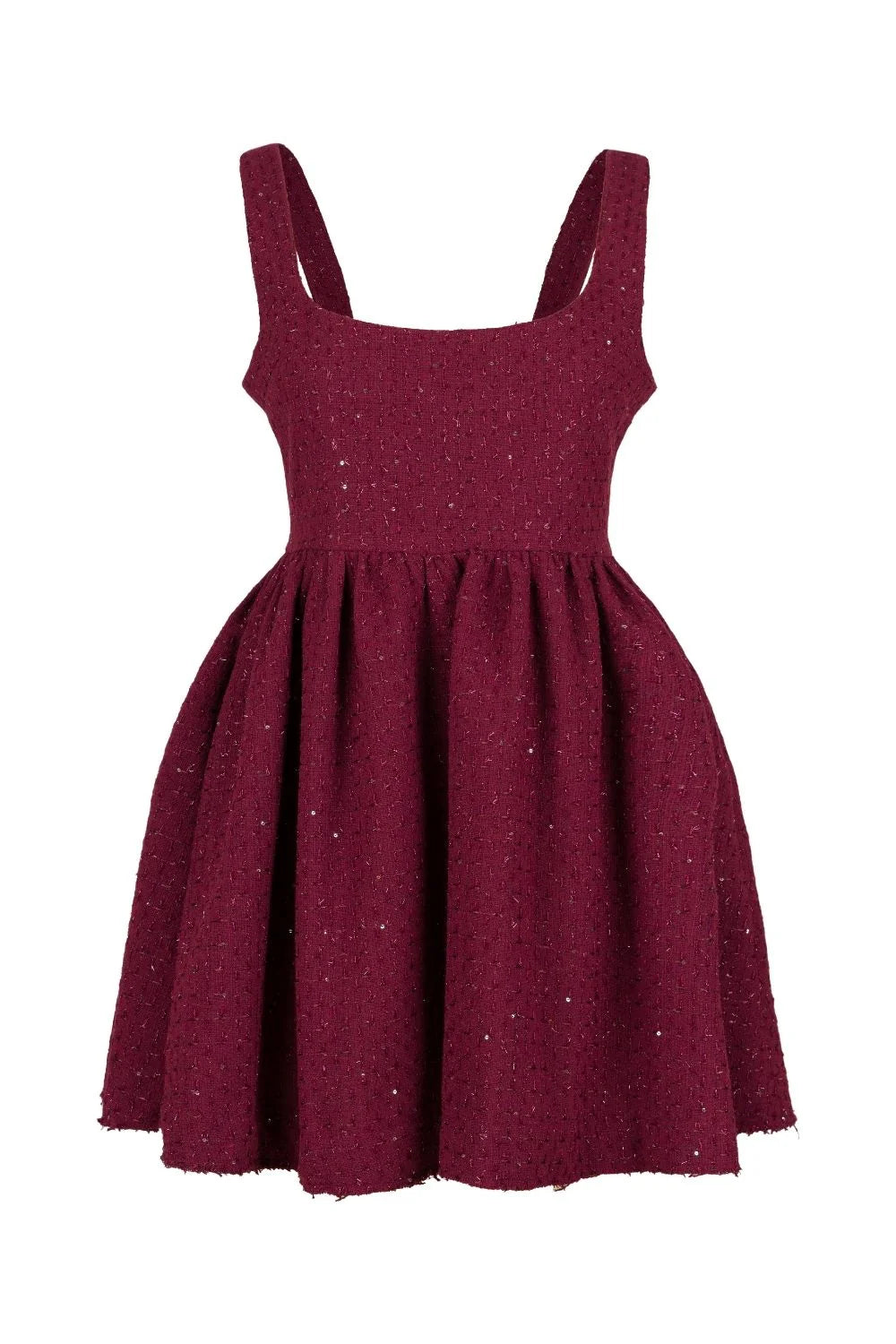 Tweed Mini Dress Burgundy