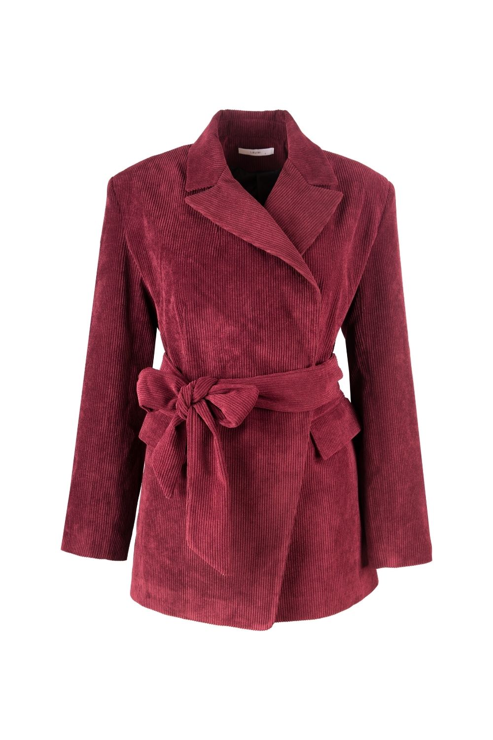 Ribbed Velvet Belted Waist Jacket