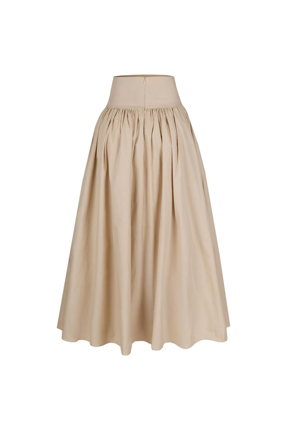 Poplin High-Waisted Midi Skirt
