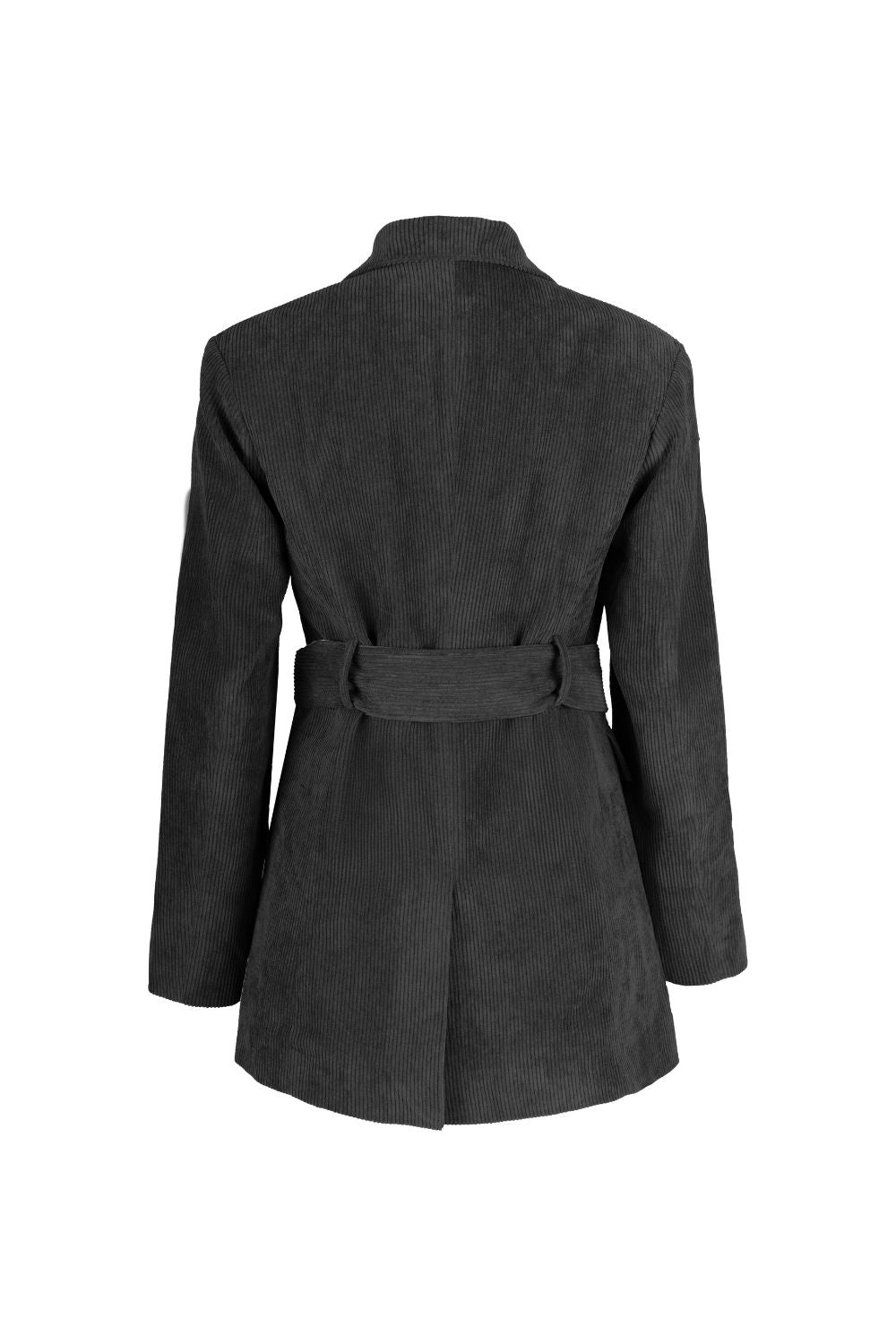 Ribbed Velvet Belted Waist Jacket