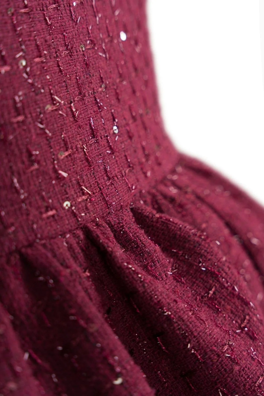 Tweed Mini Dress Burgundy