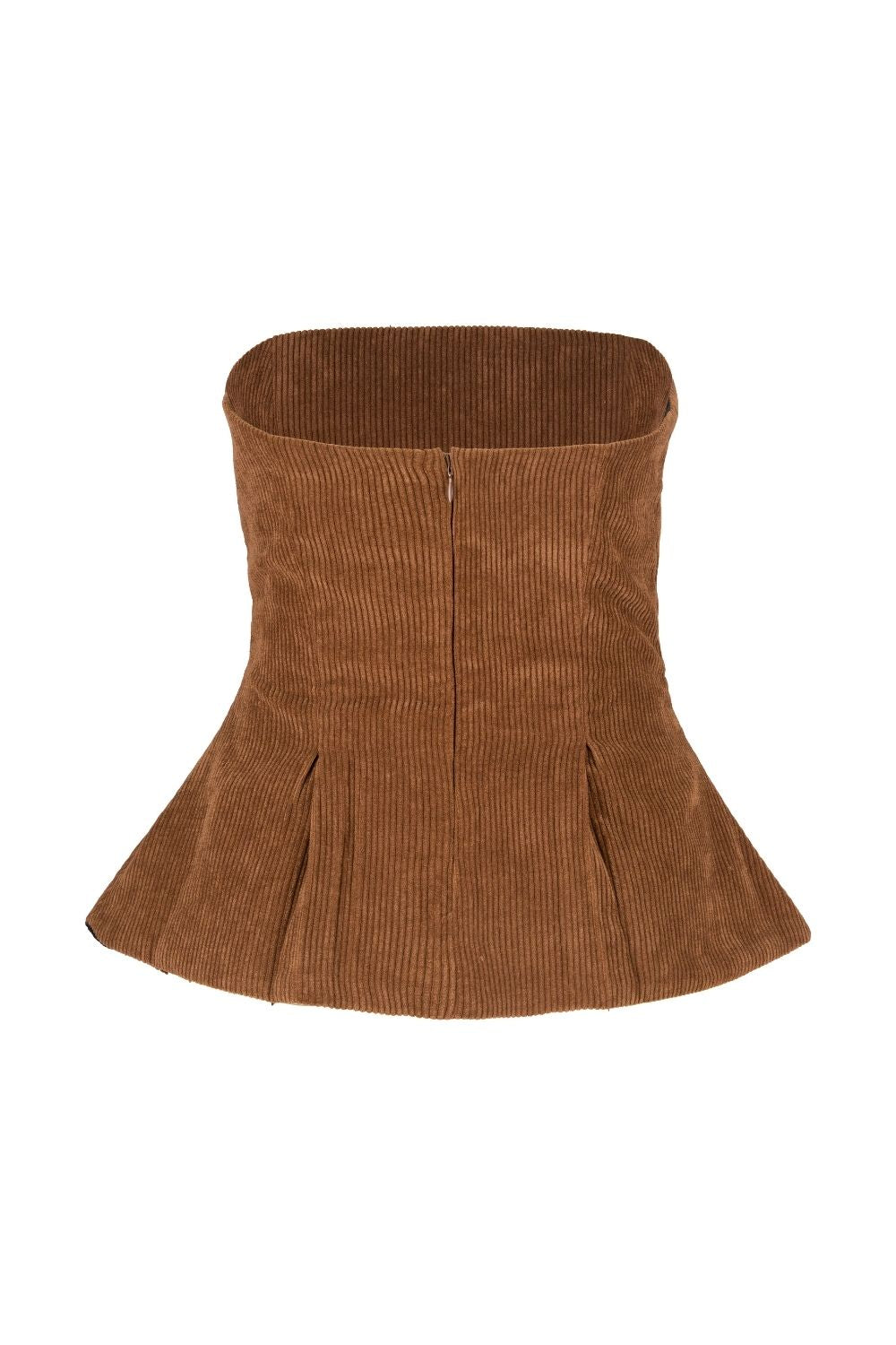 Ribbed Corduroy Strapless Top