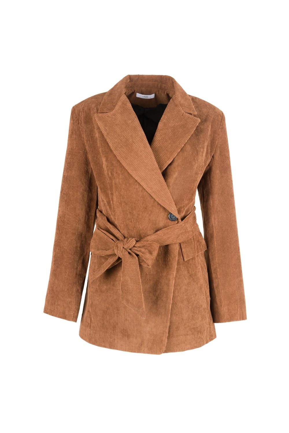 Ribbed Velvet Belted Waist Jacket