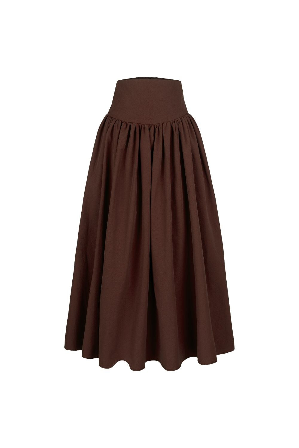 Poplin High-Waisted Midi Skirt