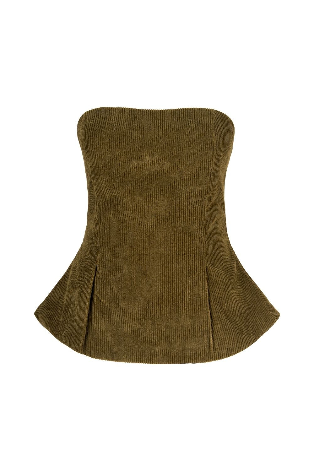 Ribbed Corduroy Strapless Top