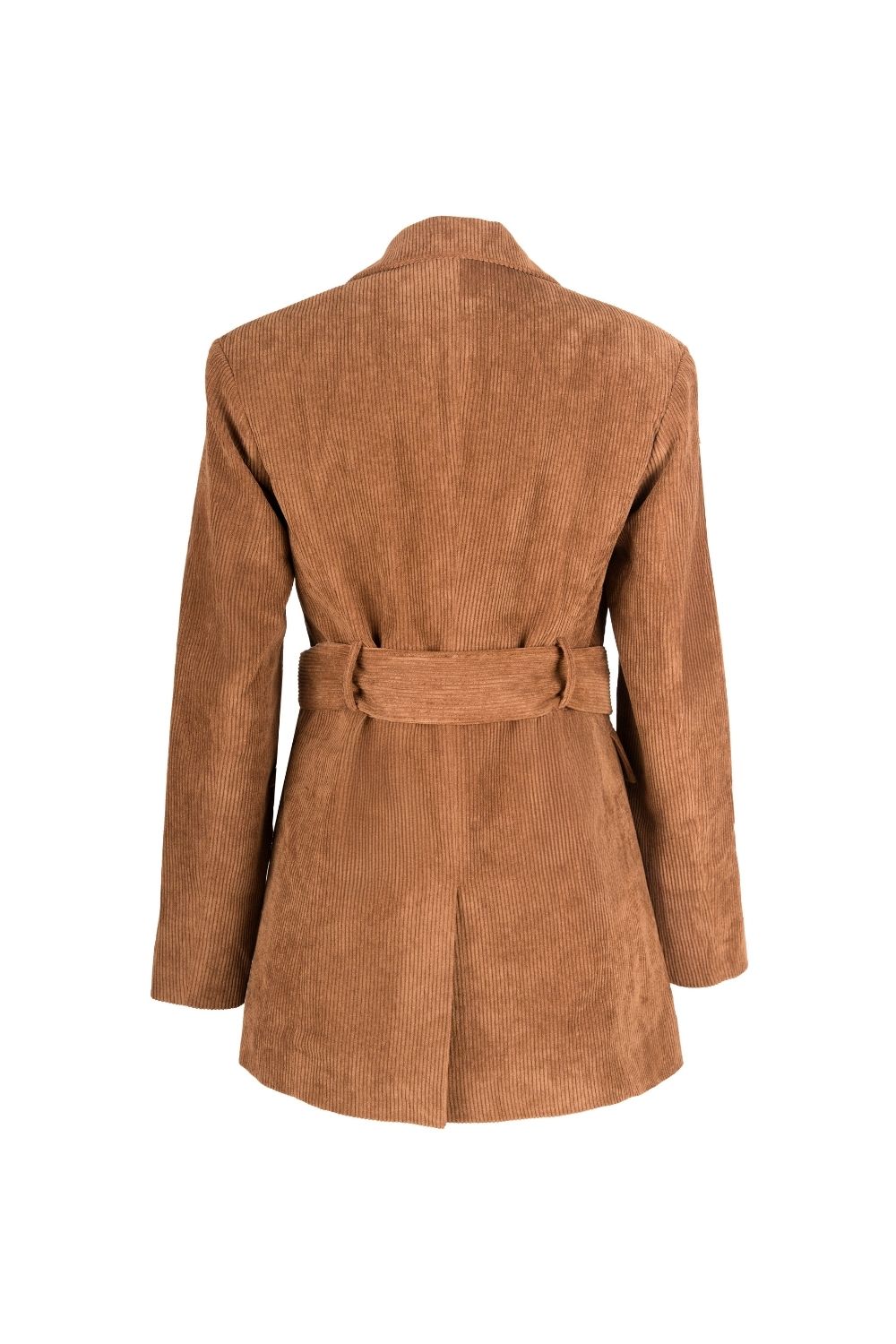 Ribbed Velvet Belted Waist Jacket