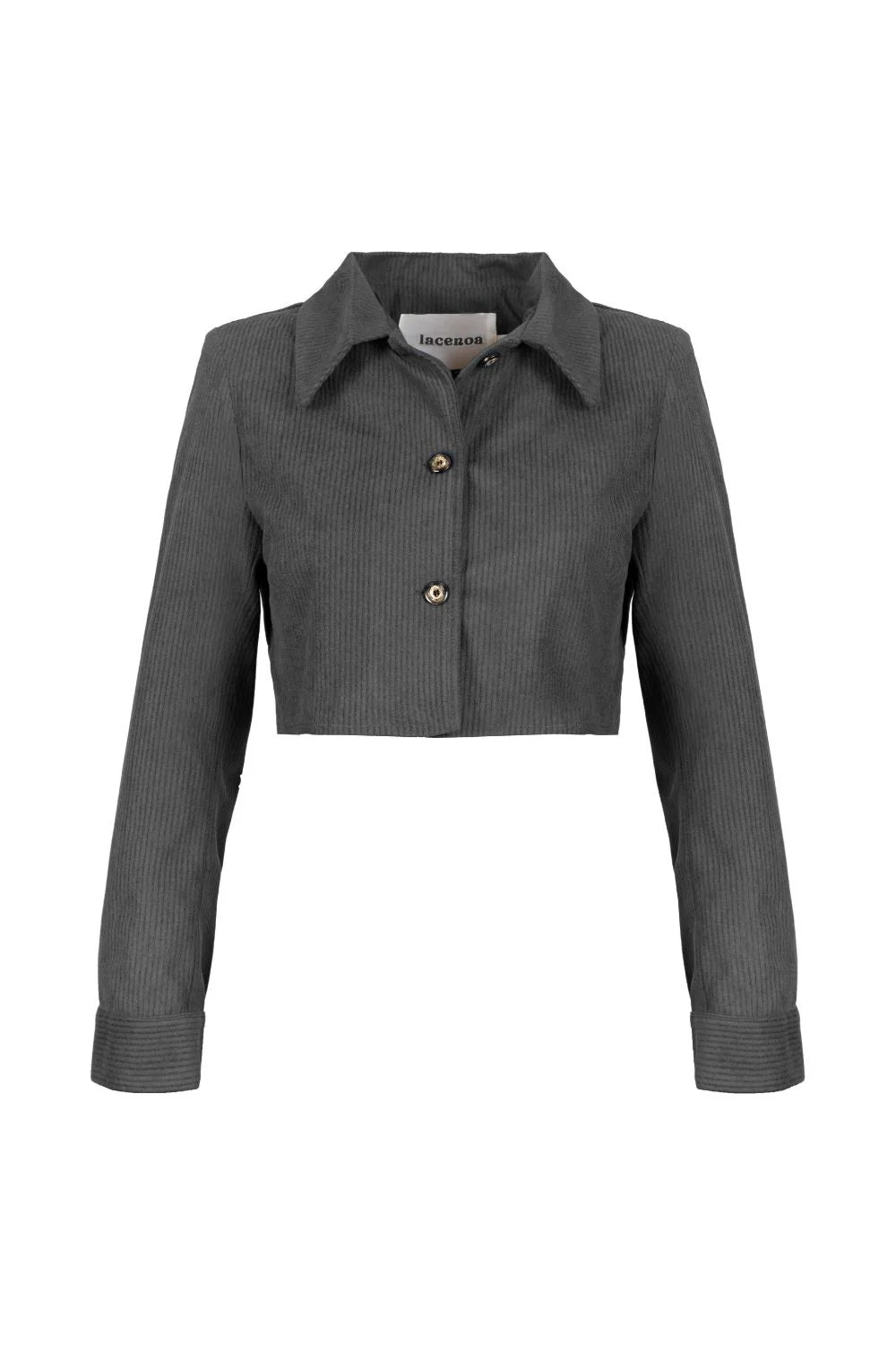 Velvet Crop Jacket Grey