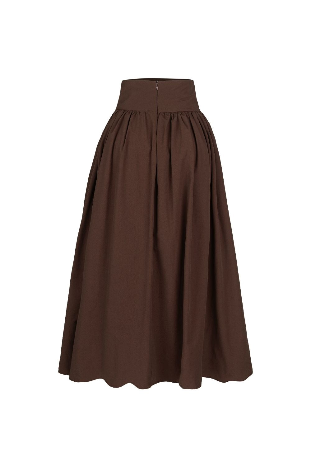 Poplin High-Waisted Midi Skirt