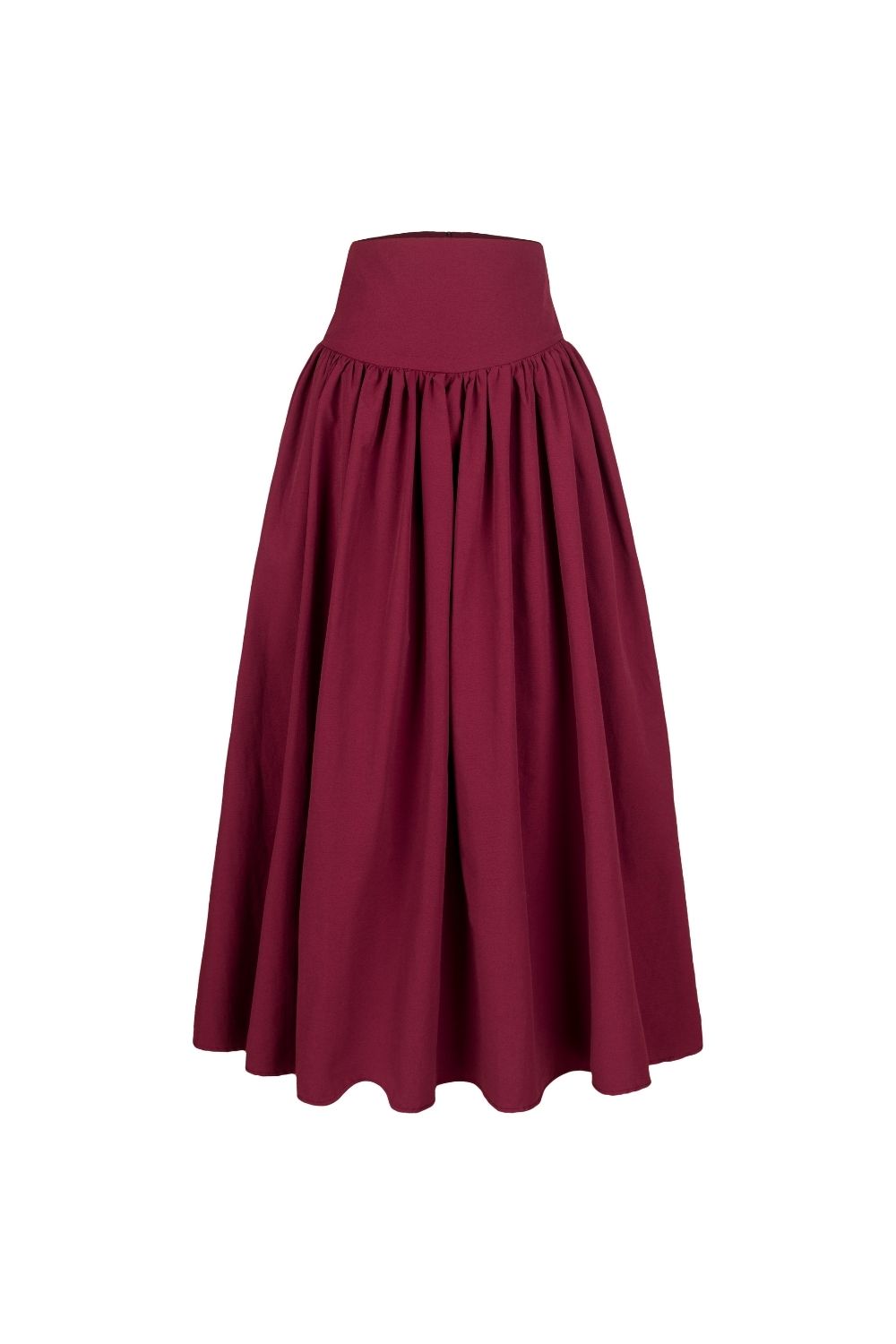Poplin High-Waisted Midi Skirt