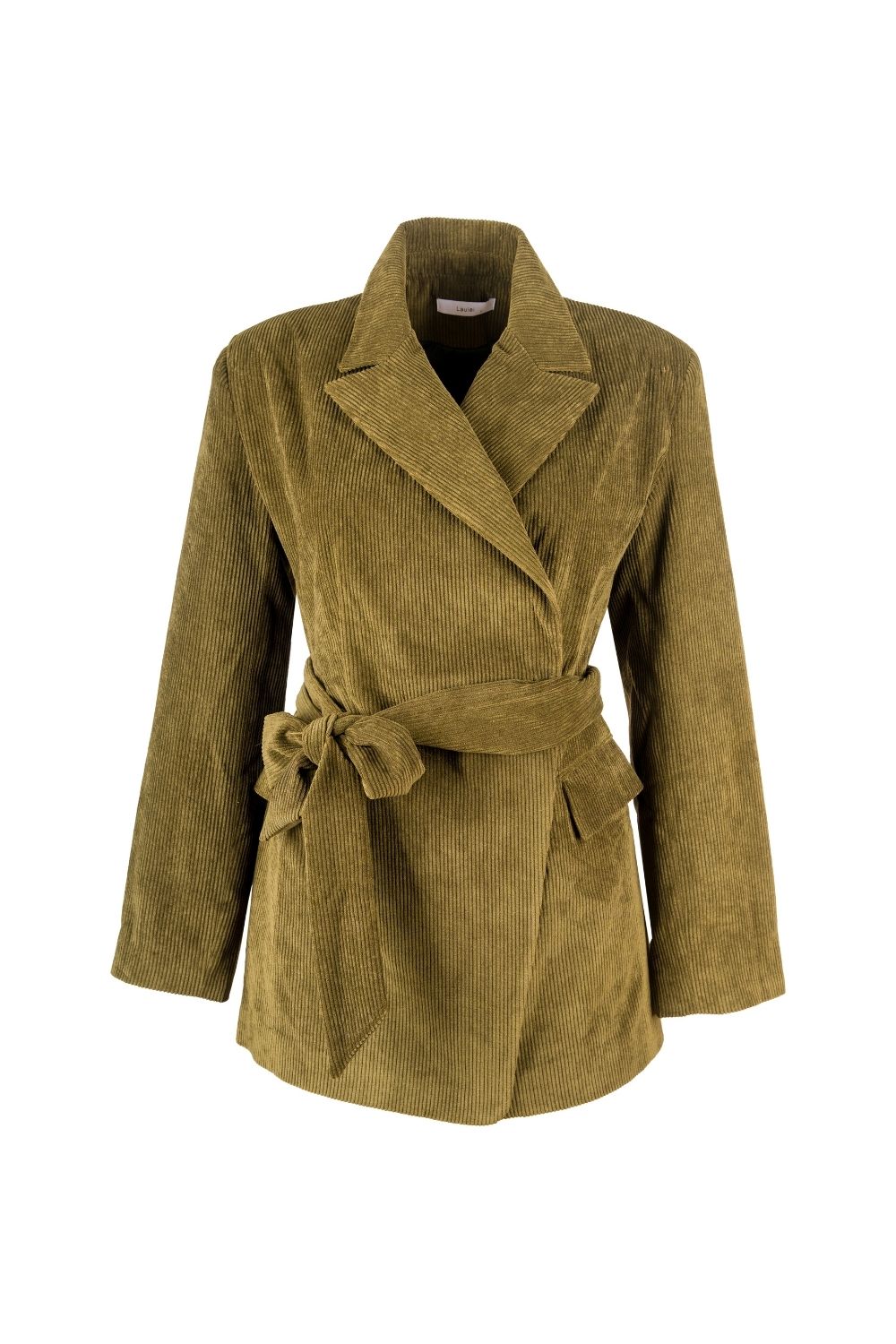 Ribbed Velvet Belted Waist Jacket