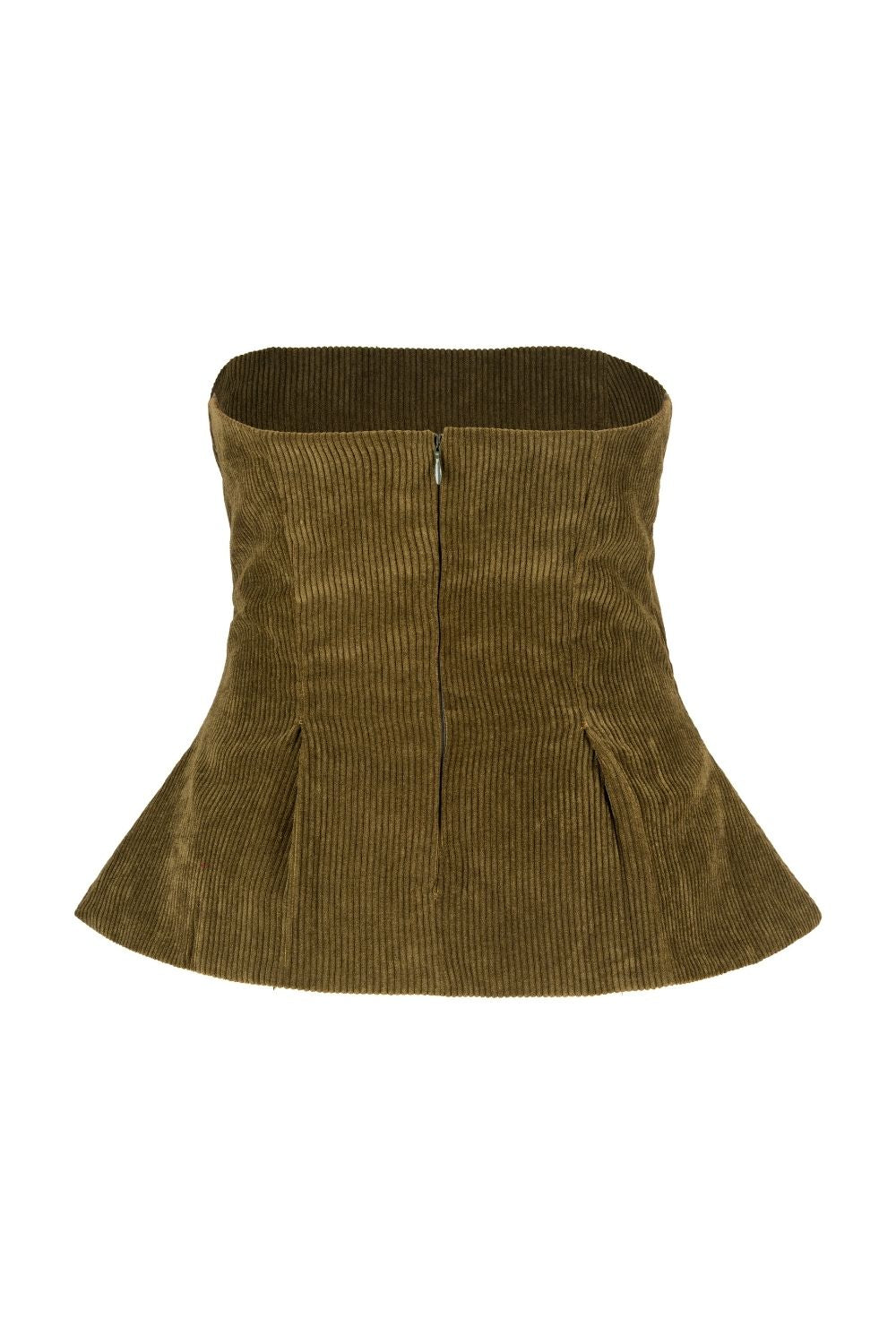 Ribbed Corduroy Strapless Top