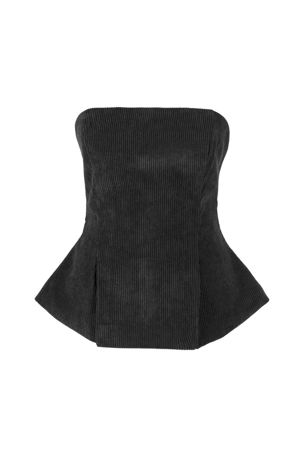 Ribbed Corduroy Strapless Top