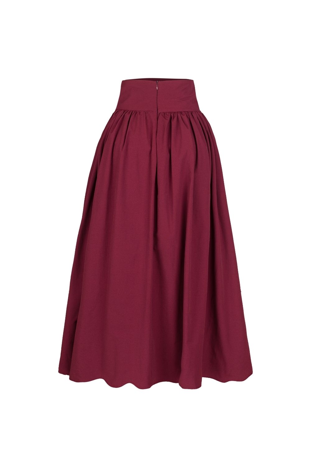 Poplin High-Waisted Midi Skirt