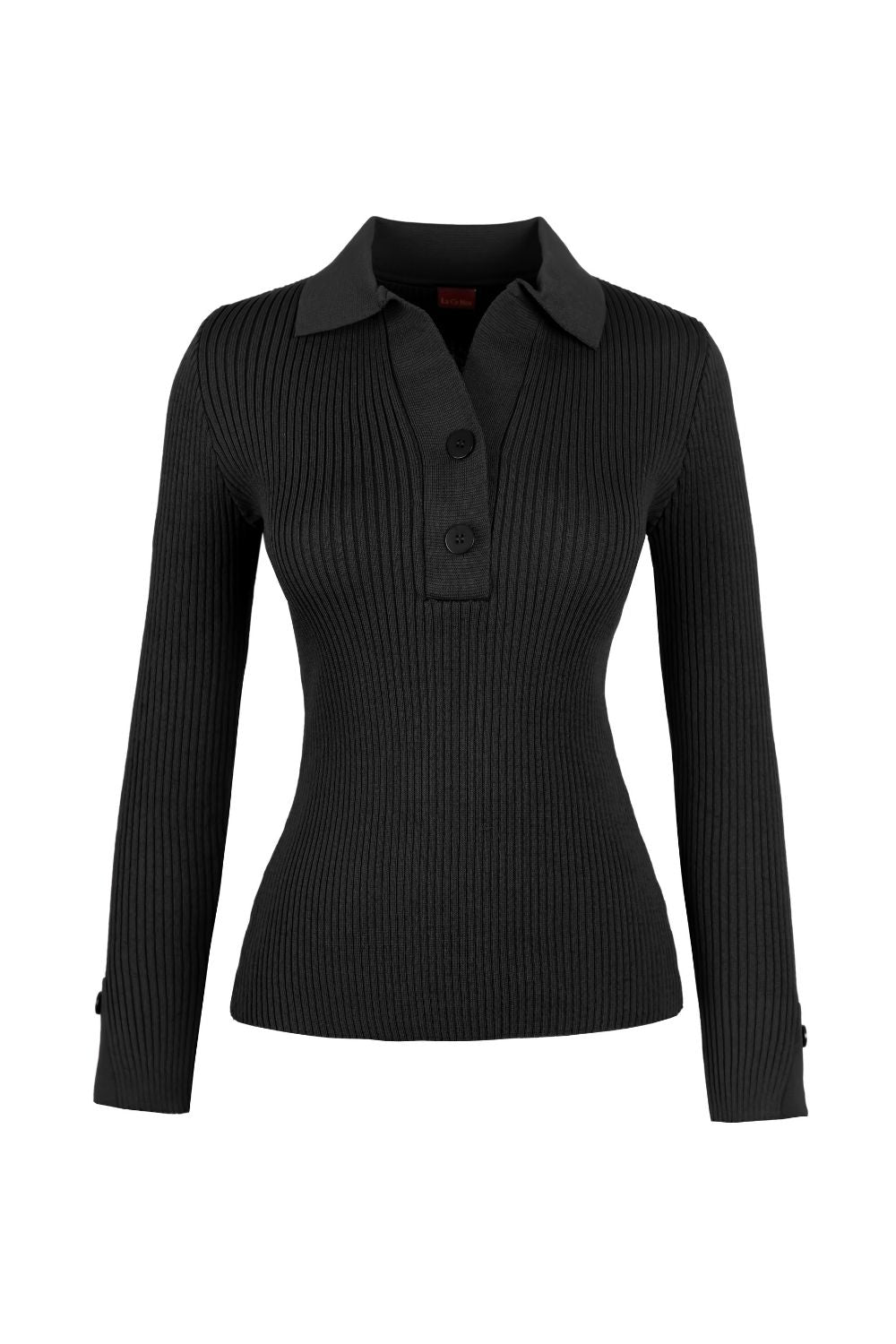 Cream Polo-Neck Knit Sweater