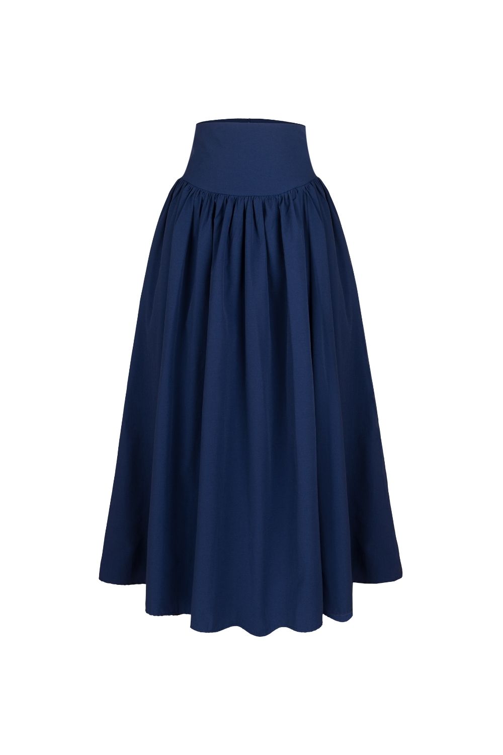 Poplin High-Waisted Midi Skirt
