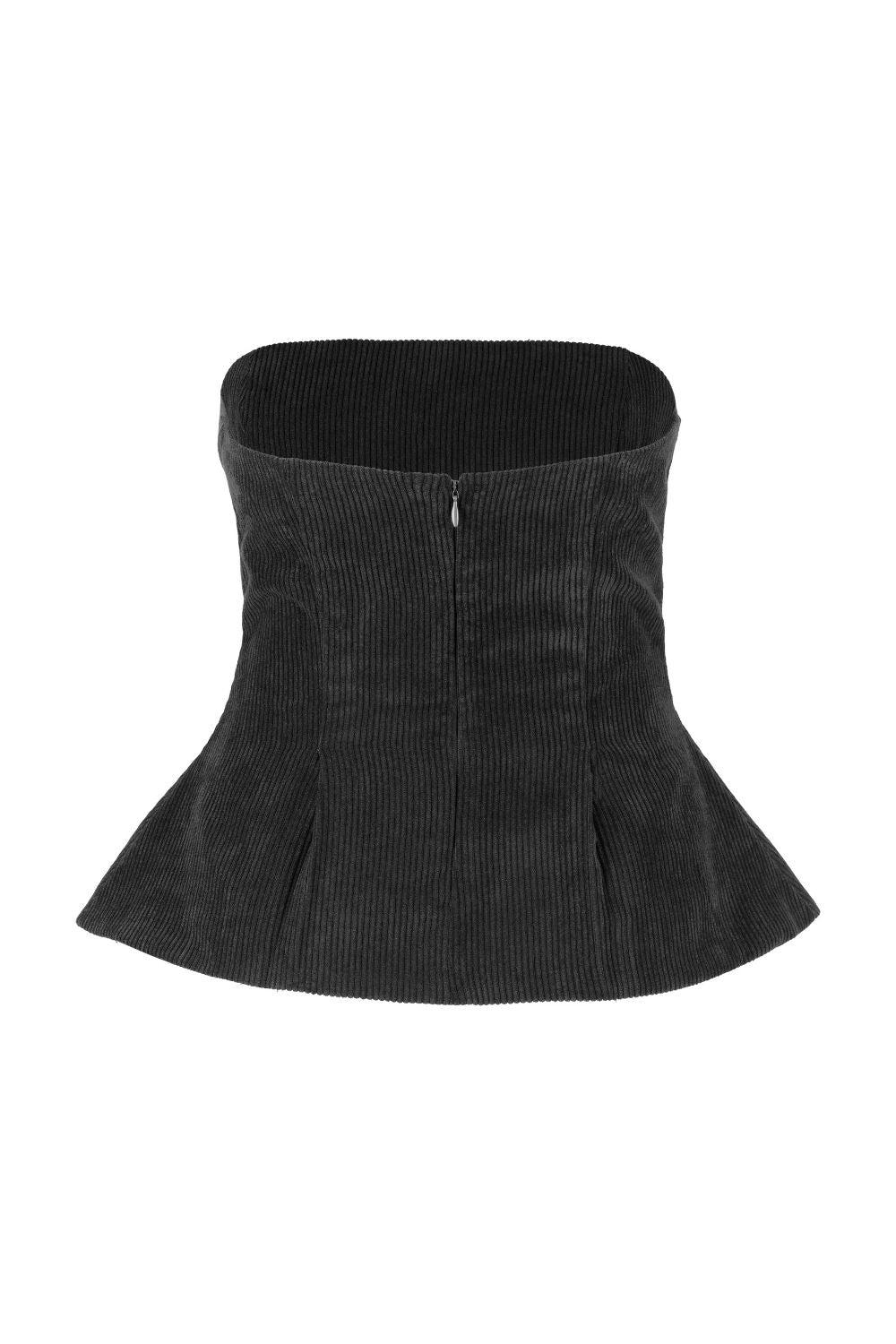 Ribbed Corduroy Strapless Top