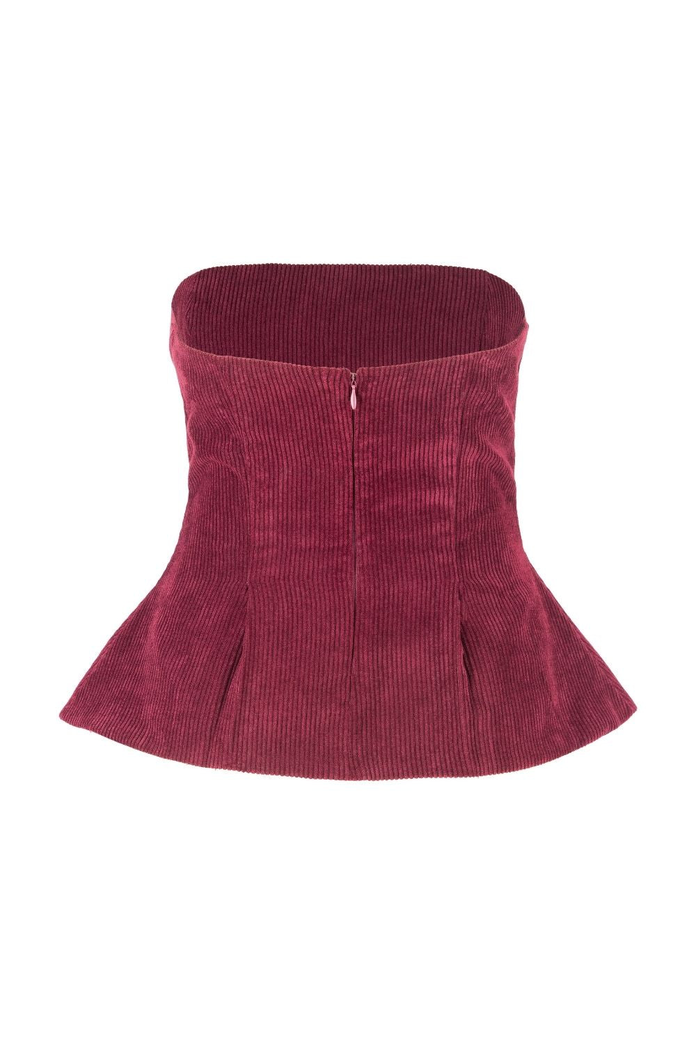 Ribbed Corduroy Strapless Top