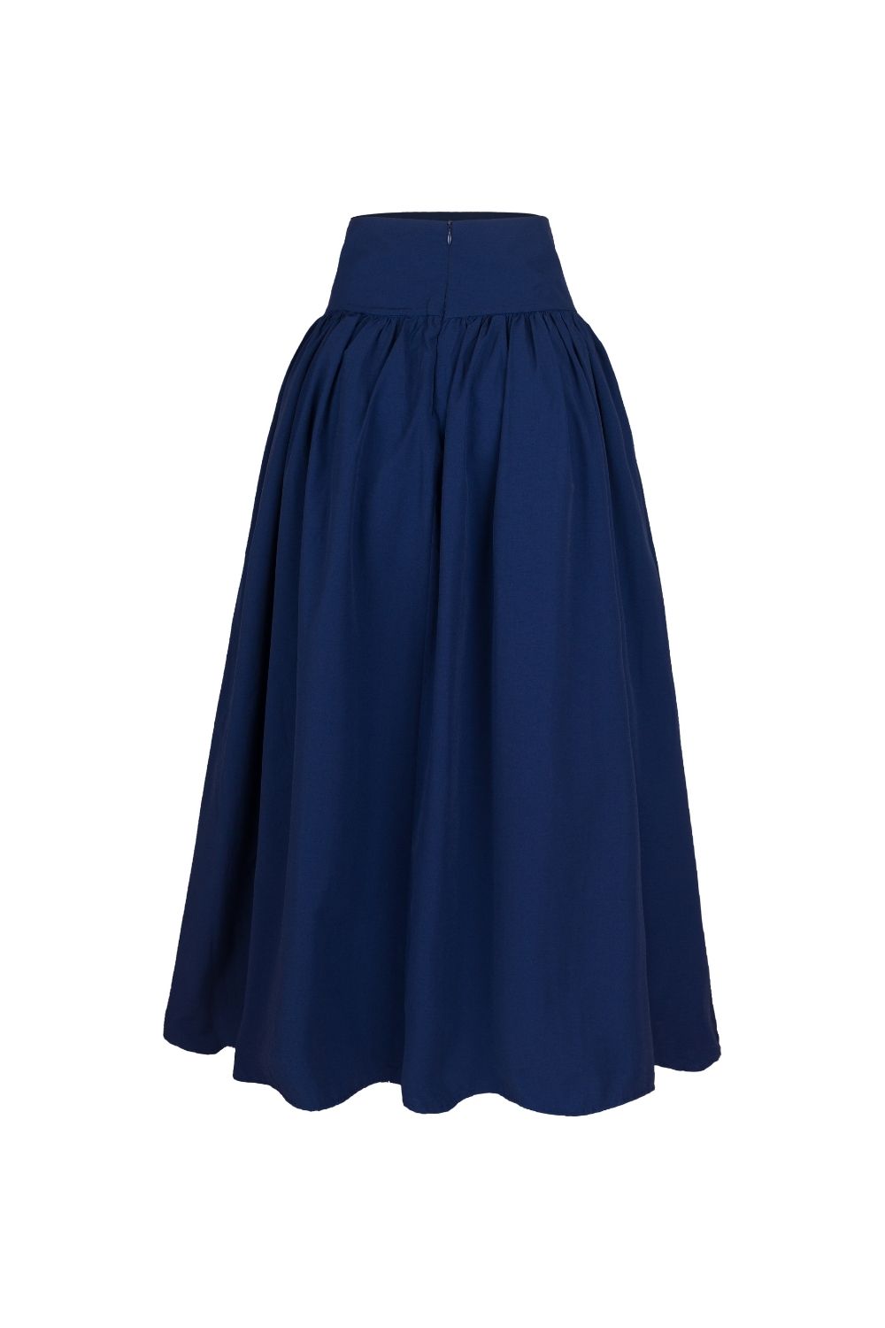 Poplin High-Waisted Midi Skirt