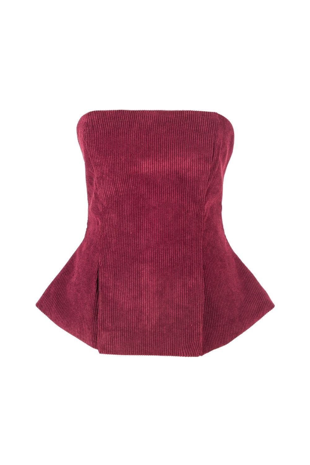 Ribbed Corduroy Strapless Top
